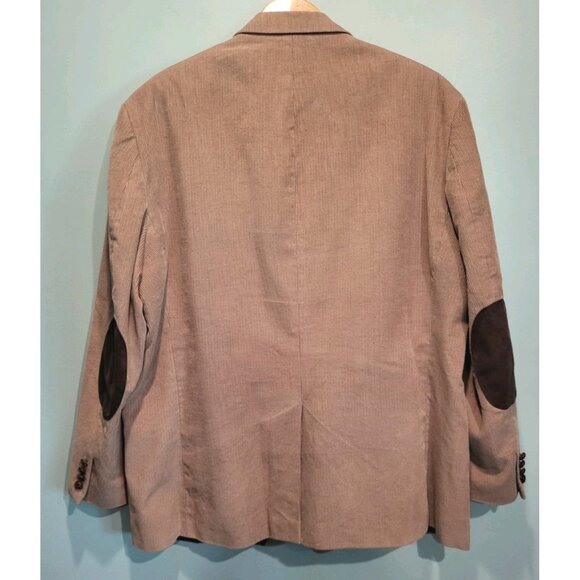 Mens Chaps Beige Corduroy Elbow Patch 2 Button Sportcoat Blazer Sz 48r - Picture 6 of 9